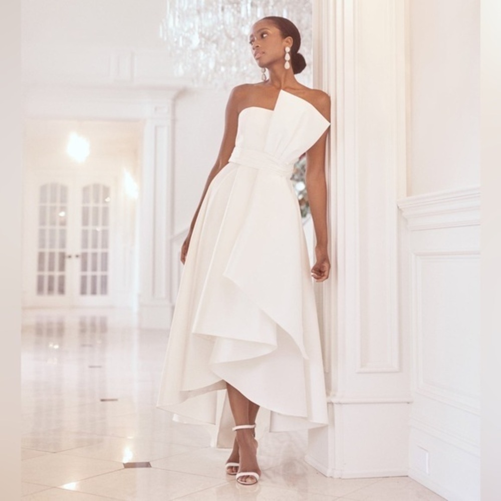 Sachin & Babi Tara Stretch Mikado High Low Gown Size 8